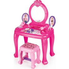 Dolu Oyuncak Barbie Ayaklı Makyaj Masası ve Sandalye Seti 1609