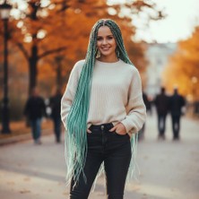 ALFA AKSESUAR 03 Afrika Örgüsü ve Rasta Için Sentetik / Su Yeşili