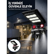 Hsc Bilişim Solar Panelli 3 Lens Dış Mekan Güvenlik Kamerası Hareket Algılamalı LED Aydınlatmalı