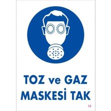 ALFA AKSESUAR 03 Toz ve Gaz Maskesi Uyarı Levhası 25X35 Kod:18