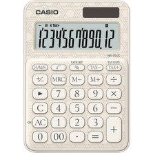 Casio Hesap Makinesi 12 Hane Ms-20Uc-Jwe Beyaz Desenli Masaüstü