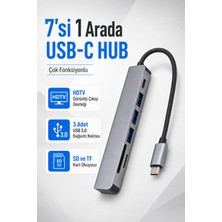 CoverZone Type-C 7'si 1 Arada Usb-C Hub, HDMI (Hdtv), 3 USB 3.0, Sd ve Tf Kart Okuyucu, Pd Güç Girişi, Windows 10, Mac Os, Chrome Os ve Linux Uyumlu Çok Fonksiyonlu Adaptör | 1988