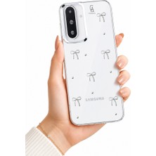 Coolacs Samsung Galaxy A27 Uyumlu Kılıf Simli Parlak Fiyonk Desenli Telefon Kılıfı Kapak