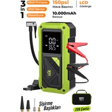 7go 7A4 Akü Takviyeli Hava Pompası & Jump Starter 10000MAH Powerbank – Çok Fonksiyonlu Araç Destek Cihazı