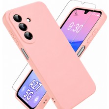 Coolacs Samsung Galaxy A27 Uyumlu Içi Kadife Lansman Kılıf ve Şeffaf Temperli Cam Ekran Koruyucu