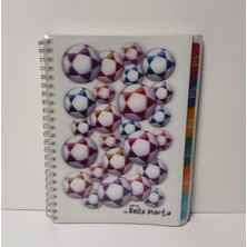 Gıpta Bella Marta Spiralli 5+1 Defter A4 180 Yaprak 6 Seperatörlü 3D Plastik Kapak