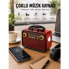 Mestore Nostaljik Radyo Bluetooth Bağlantılı Müzik Kutusu Ahşap
