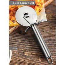 Jet's Home Pizza Kesici Paslanmaz Börek Kesici Çelik Pizza Tatlı Kesici Bıçağı Orta Çap 6,5 cm