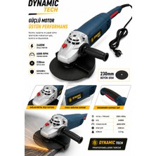 Dynamic Tech Profesyonel 2400W 230 mm Profesyonel Büyük Avuç Taşlama Makinesi Spiral 6000 Rpm Metal Gövde