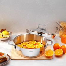 Bg Store New Stahl Çelik Basık Tencere 26 cm 2 Parça-Inox