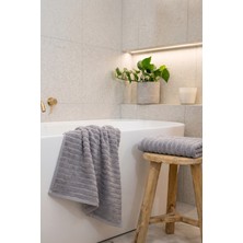 Teohomelinens Phaselis Banyo Havlu Açık Gri 2'li Set %100 Pamuk 70X140 cm 670 Gsm