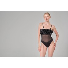 Ales Butik Güllü Fırfırlı Bodysuit