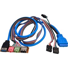Leonpro Pc Ön Panel Için USB 2.0 2.0 3.5mm Kulaklık Mikrofon Çevirici Kablo