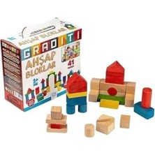 Bg Store Graditi 2+ Yaş Için 41 Parçalı Eğitici ve Öğretici Sağlığa Zararsız Ahşap Aktivite Blokları