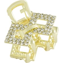 Eco Lounge Kare Taşlı Minik Metal Mandal Toka 2,5 cm