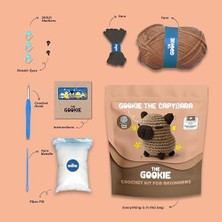 Bg Store The Gookie Başlangıç Seviyesi Amigurumi Kapibara Örgü Seti, El Yapımı Tığ Işi Oyuncak, Kahverengi, Tam Set Malzemelerle