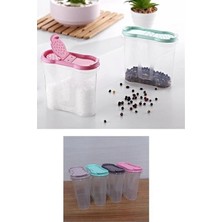 Eco Lounge Plastik Kapaklı Majör Baharatlık Baharat Saklama Kutusu Kabı