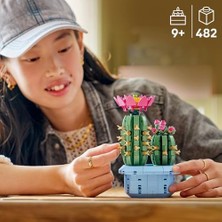 Bg Store Çiçekli Kaktüs 11509 - Tam Çiçek Açmış Büyük Kaktüs ve Tomurcuklara Sahip Küçük Kaktüs Içeren Sevgililer Günü'ne Özel Çiçek Yapım Seti (482 Parça)