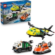 Bg Store City Uçak, Servis Kamyonu ve Hoverkraft Karışımı 60505 – 7 Yaş Üzeri Çocuklar Için Servis Şoförü, Sahil Güvenlik, Sağlık Görevlileri Minifigürü Içeren Oyuncak Yapım Seti, Hediye Fikri (990 Parça)