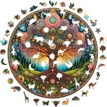 Bg Store Ahşap Puzzle Yetişkin - Kozmik Yaşam Ağacı - 252 Parça, 29 x 29 cm - Yapıştırıcı Folyo Dahil - Benzersiz Şekilli Parçalar & Özel Figürler - A1-08
