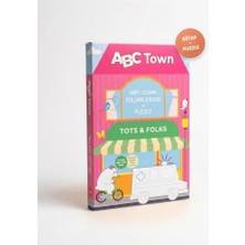 Bg Store Tots & Folks Abc Town Yaz Sil Eğitici Kitap ve Alfabe Puzzle Yapboz Seti, 24 Büyük Parça, Okul Öncesi Aktivite, 3+ Yaş, Ingilizce Içerik