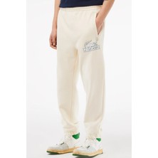Lacoste Neo Heritage Organic Cotton Relaxed Fit Beige Sweatpants Erkek Rahat Kesim Pamuk Eşofman Altı Bej