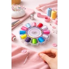 Bg Store Çiçek Şeklinde Renkli Dikiş Iplik Seti, Iğne ve Dikiş Aksesuarları ile Birlikte