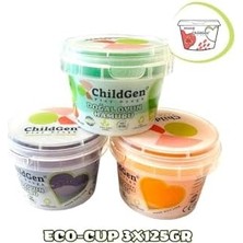Bg Store Doğal Oyun Hamuru - Eco Cup- 3'lü Ara Renkler (Mor - Yeşil - Turuncu) 3X125GR