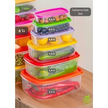 Jet's Home 6\'lı Set Erzak Saklama Kabı Seti Bpa Free Erzak Kabı Bakliyat Saklama Kapları Buzdolabı Kabı