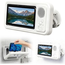 XO-F80 Shower Phone Holder Wireless Speaker Su Geçirmez Telefon Tutucu Bluetooth Hoparlör