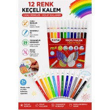 ArtMaster Keçeli Kalem 12 Renk 1 Paket Fatih Slim 12 Li Keçeli Kalem Canlı Renkler Yıkanabilir Kaliteli Okul Öğrenci