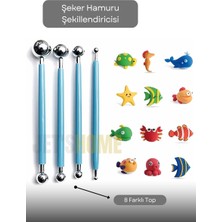 Jet's Home Pasta Şekillendirici Marzipan Seti Metal Top Şeker Hamuru Şekillendirici