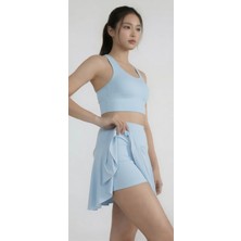 Sea Queen Kadın Günlük Spor Koşu Şortlu Etek Yüksek Bel Toparlayıcı Hızlı Kuruyan Deniz ve Havuz Şortu Bikini Altı Tayt
