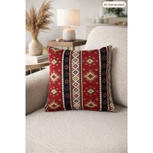 40X40 cm Fermuarlı ve Astarlı Kilim Desenli Dekoratif Kırlent