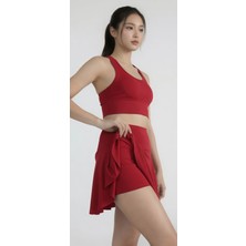 Sea Queen Kadın Günlük Spor Koşu Şortlu Etek Yüksek Bel Toparlayıcı Hızlı Kuruyan Deniz ve Havuz Şortu Bikini Altı Tayt