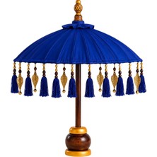 Hediye Fikri Dekoratif El Yapımı Bali Şemsiyesi 90X40 cm Ahşap Ayaklı Püsküllü Otantik Dekor