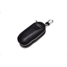 İdeal Aksesuar Audi Fermuarlı Deri Desenli Anahtarlık Kumanda Kabı Ithal Şık Car Keychain