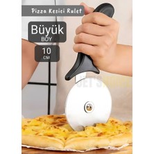 Jet's Home Pizza Kesici Paslanmaz Börek Kesici Çelik Pizza Bıçağı Tatlı Kesici Büyük Boy Çap 10 cm