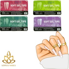 Ocean Misyul Premium Soft Gel Tips Yeni Nesil Medium Stiletto Protez Tırnak Seti 550 Adet