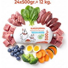 Çiğmamam Barf Kavurma Pişmiş Barf Köpek Maması 12 kg - 500 G x 24