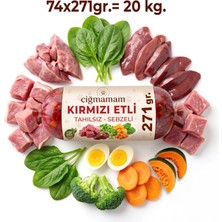 Çiğmamam Barf Kırmızı Etli Tahılsız Sebzeli Barf Köpek Maması 20 kg - 271 G x 74
