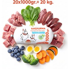 Çiğmamam Barf Kavurma Pişmiş Barf Köpek Maması 20 kg - 1000 G x 20