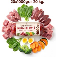 Çiğmamam Barf Kırmızı Etli Tahılsız Sebzeli Barf Köpek Maması 20 kg - 1000 G x 20
