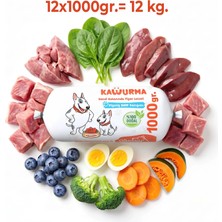 Çiğmamam Barf Kavurma Pişmiş Barf Köpek Maması 12 kg - 1000 G x 12