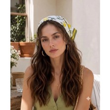 Trend Dokunuş 50-50 Saten Limonlu Fular Bandana