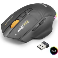Nemere Tri Mode Gaming Mouse 12800 Dpi 7 Tuş Makro 1000Hz Rgb - Siyah W601B