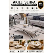 Sehpam Akıllı Home Üst Tabla Mdf Lizbon Oval Köşe Alt Ayak Krom