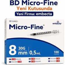 BD Micro-Fine 0,5 ml İnsülin Enjektörü 1 Paket 100 Adet Ergonomik Tasarımlı Konforlu Kullanım