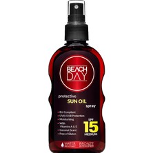 Beach Day 15F Bronzlaştırıcı & Koruyucu Güneş Yağı 150 ML Sprey
