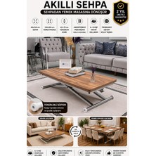 Sehpam Akıllı Home Üst Tabla Mdf Urartu Oval Köşe Alt Ayak Krom